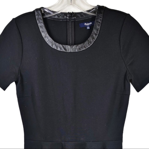 MADEWELL Black Fit & Flare Leather Trim Mini Dress, Size XS - Picture 6 of 16